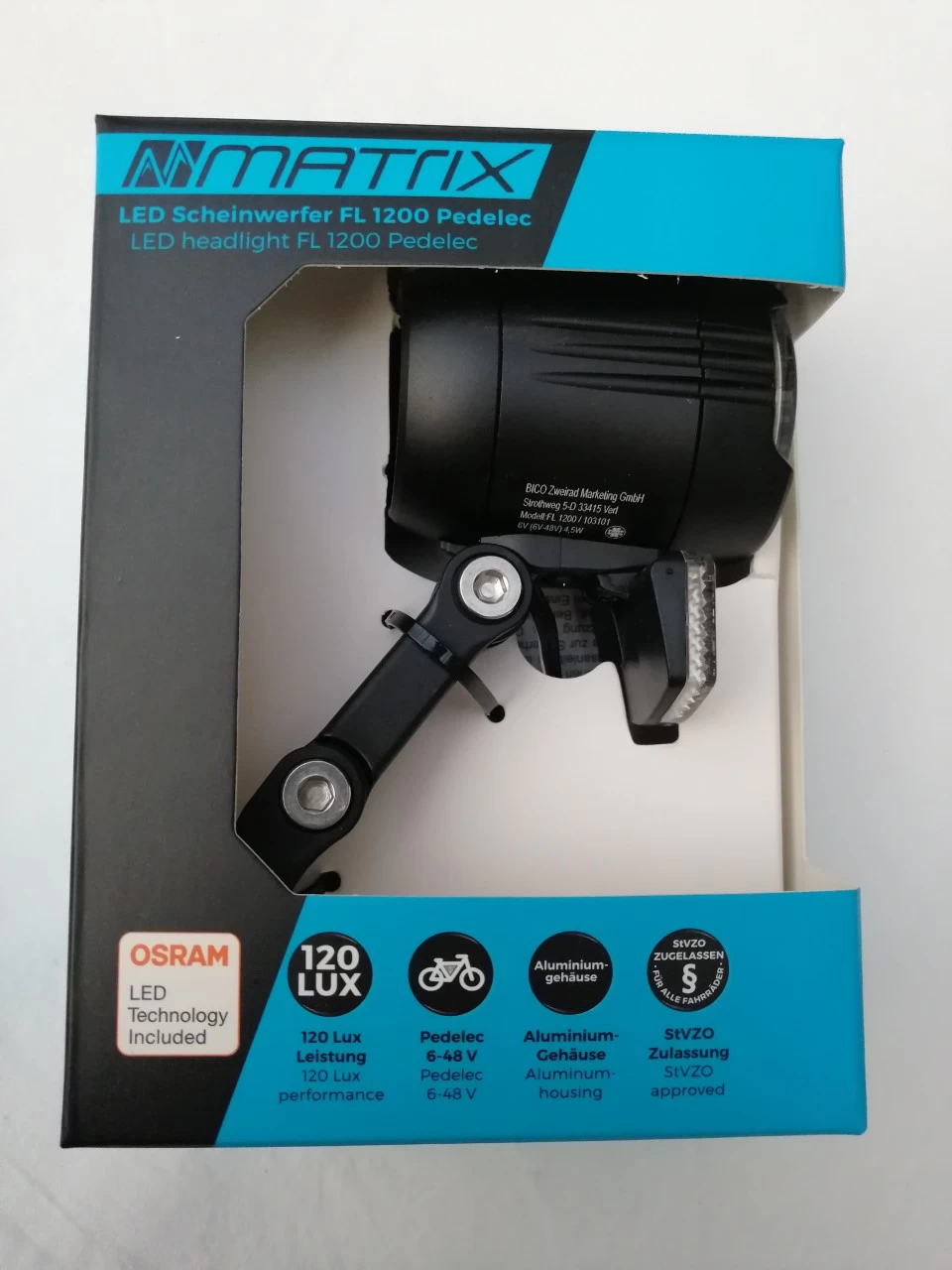 Matrix LED Scheinwerfer Shiny E-Bike120 LUX FL1200 1 Matrix LED Scheinwerfer Shiny E-Bike120 LUX FL1200