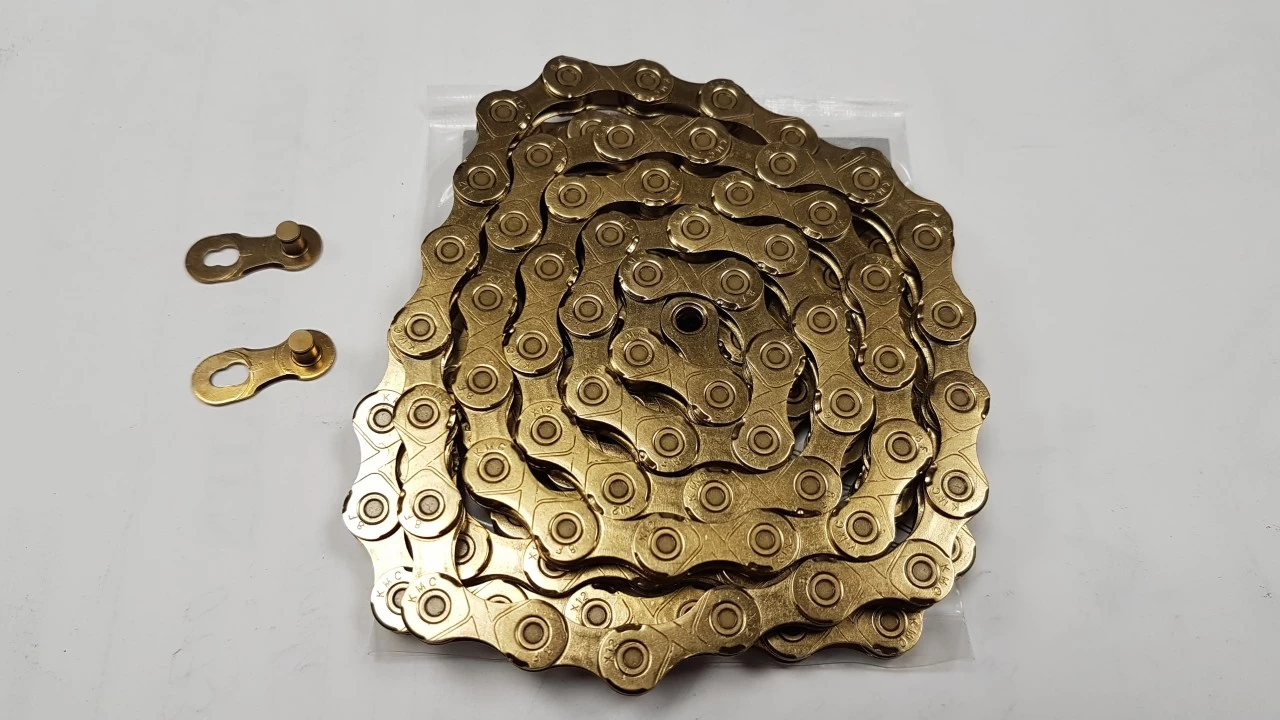 KMC Fahrrad Kette X-12 12-fach TI-N Gold 126 Glieder 2 KMC Fahrrad Kette X-12 12-fach TI-N Gold 126 Glieder – Bild 2